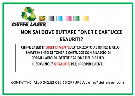 SERVIZIO RITIRO TONER E CARTUCCE FINITI